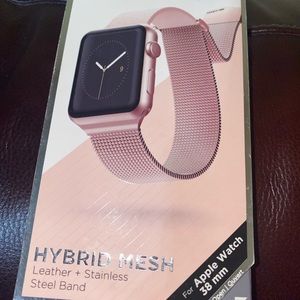 Apple watch steel & leather magnetic wrist band!